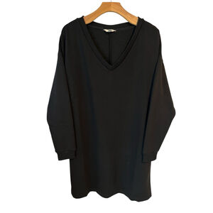 Terra & Sky Black Sweater Dress Womens Size 0X Long Sleeve